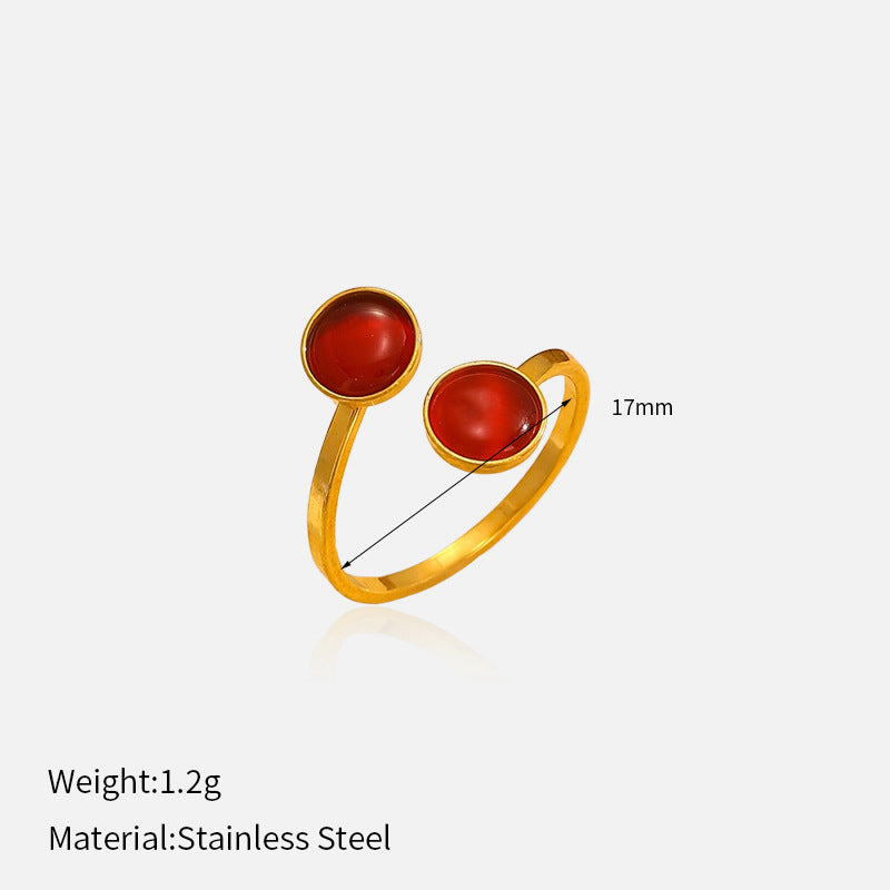 Female Stainless Steel Simple Couple Titanium Open-end Personality Ring