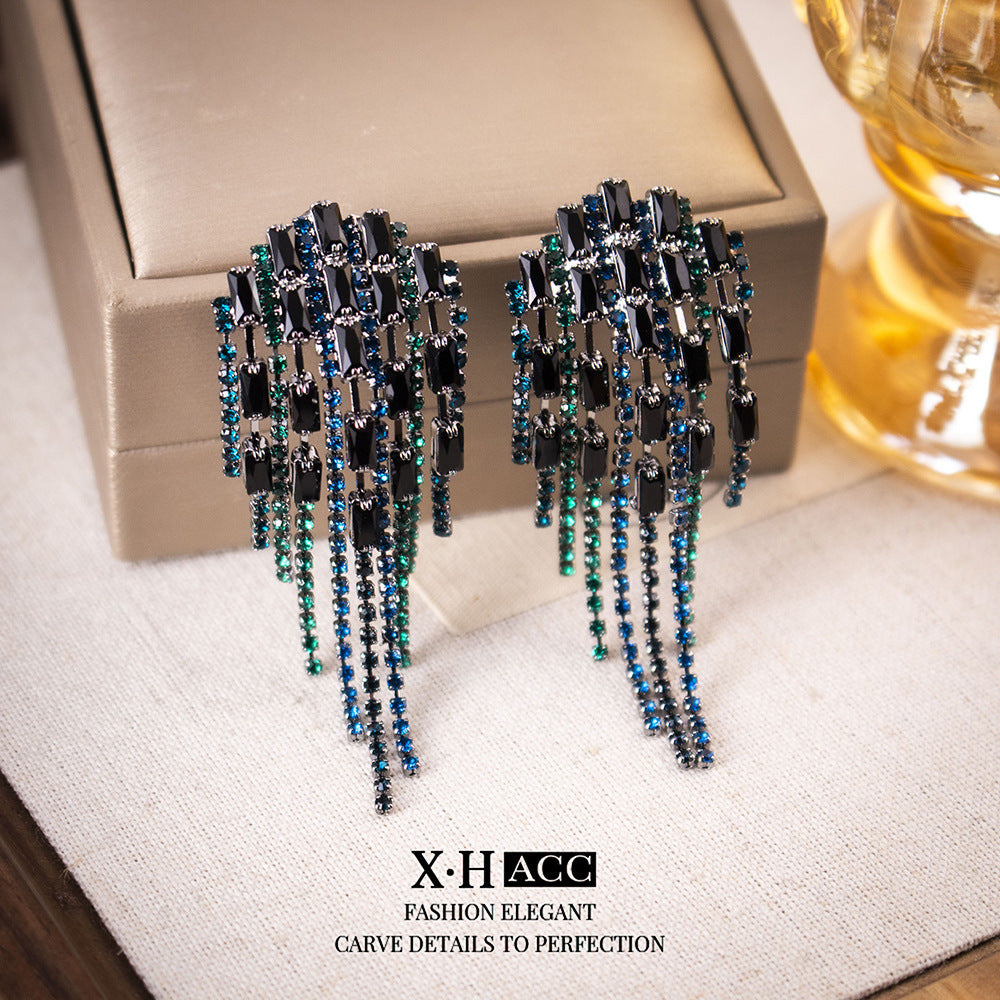 Elegant Zircon Butterfly Tassel Gentle Stylish Personality Stud Earrings