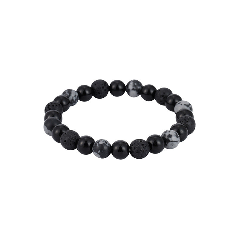 Men's Natural Volcanic Rock Snowflake Stone Beads Vintage Bracelets