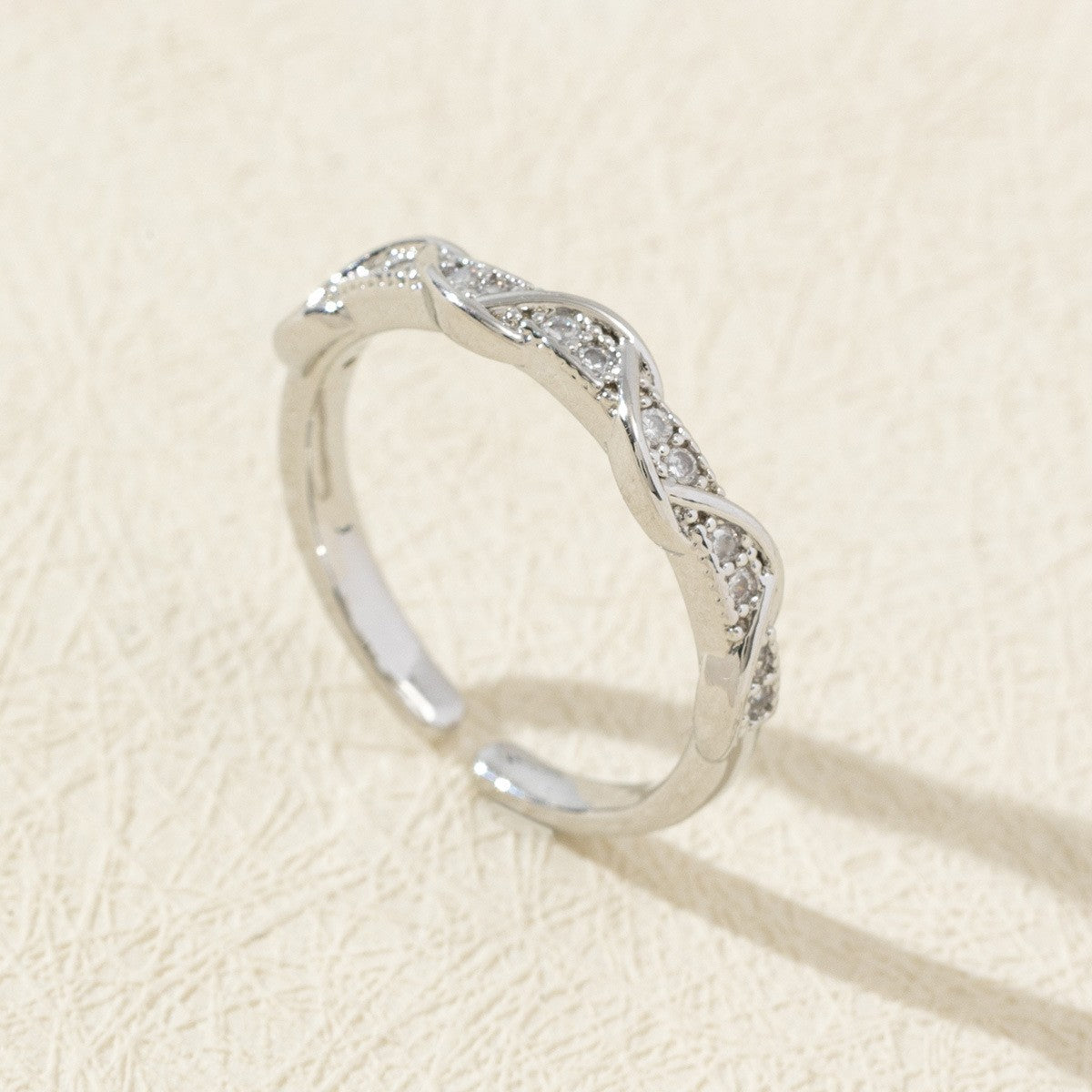 Cute Open Fashion Zircon Female Simple Ring