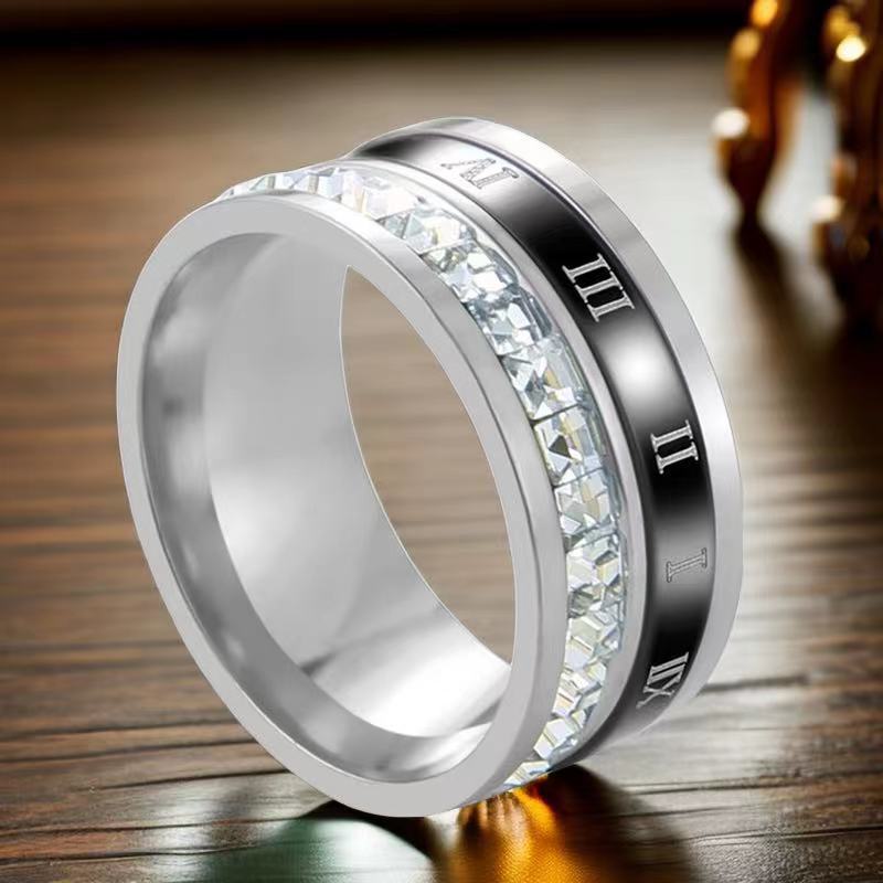 Women's Sense Niche Roman Digital Rotating Light Luxury Rings
