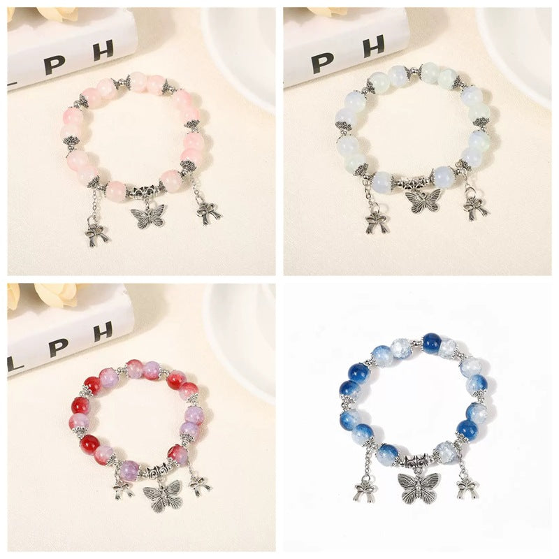 Mori Style Star Sea Antique Sier Butterfly Beaded Bracelets