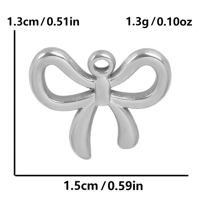 Stainless Steel Golden Bow Fashion Ornaments Pendants