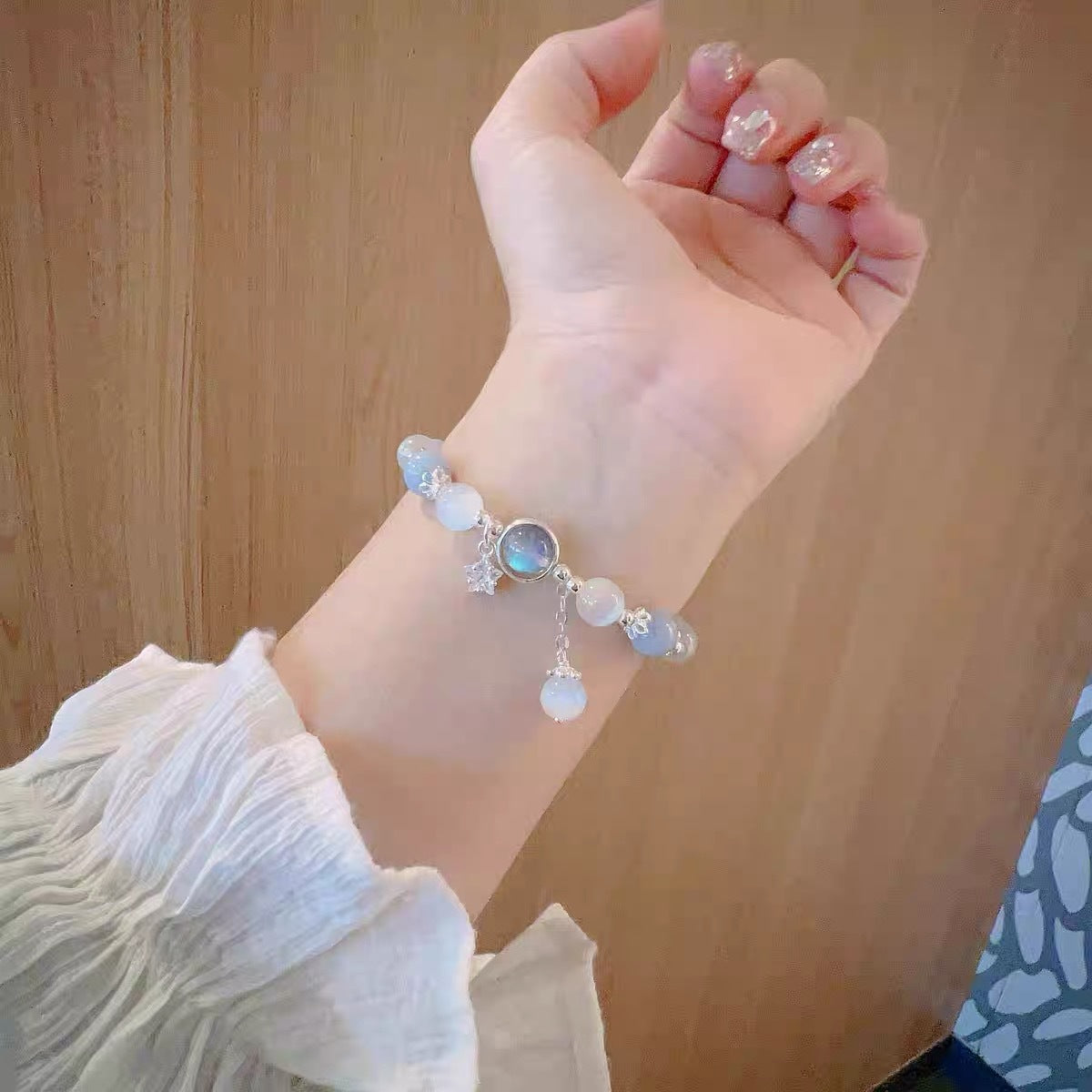 Female Design Crystal Pentagram Gray Moonlight Tide Girlfriend Bracelets
