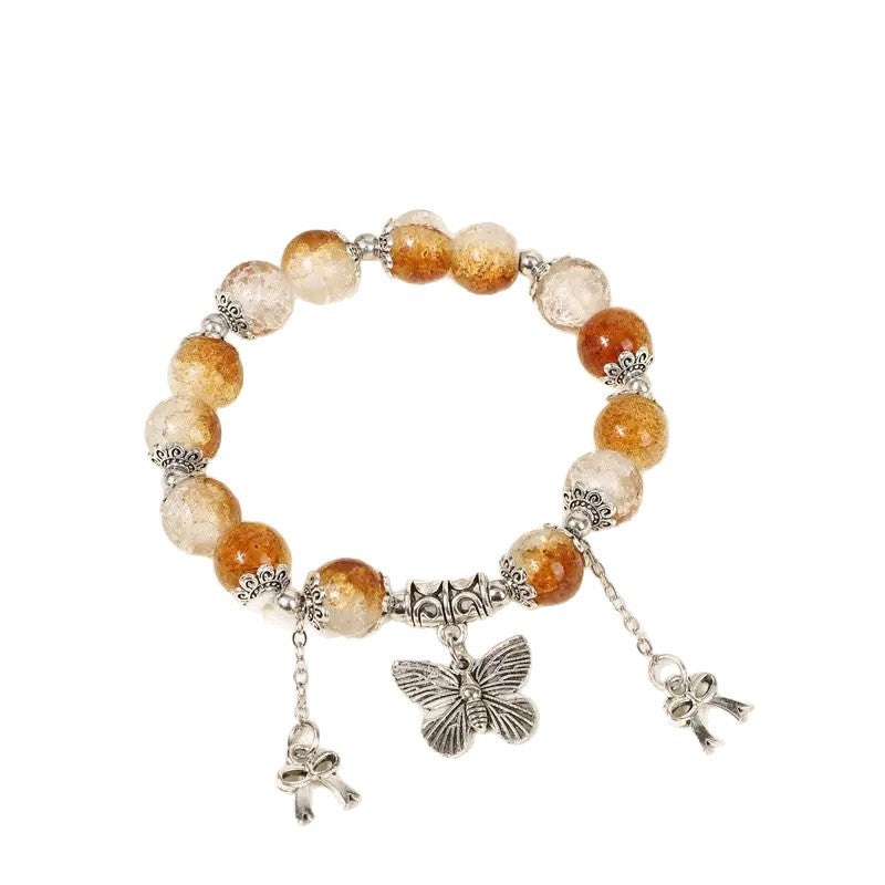 Mori Style Star Sea Antique Sier Butterfly Beaded Bracelets