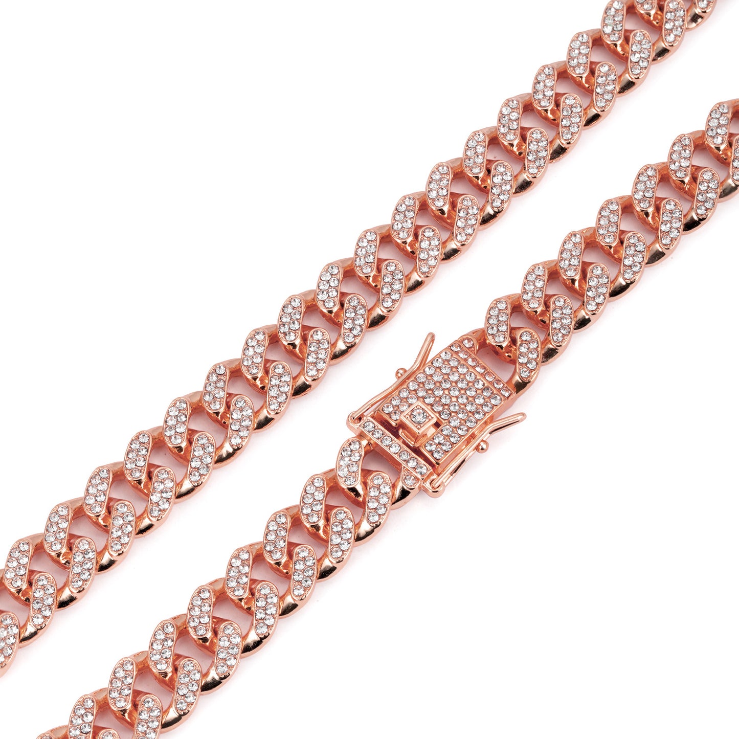 Men's Classic Cuban Link Chain Alloy Full Diamond Necklaces