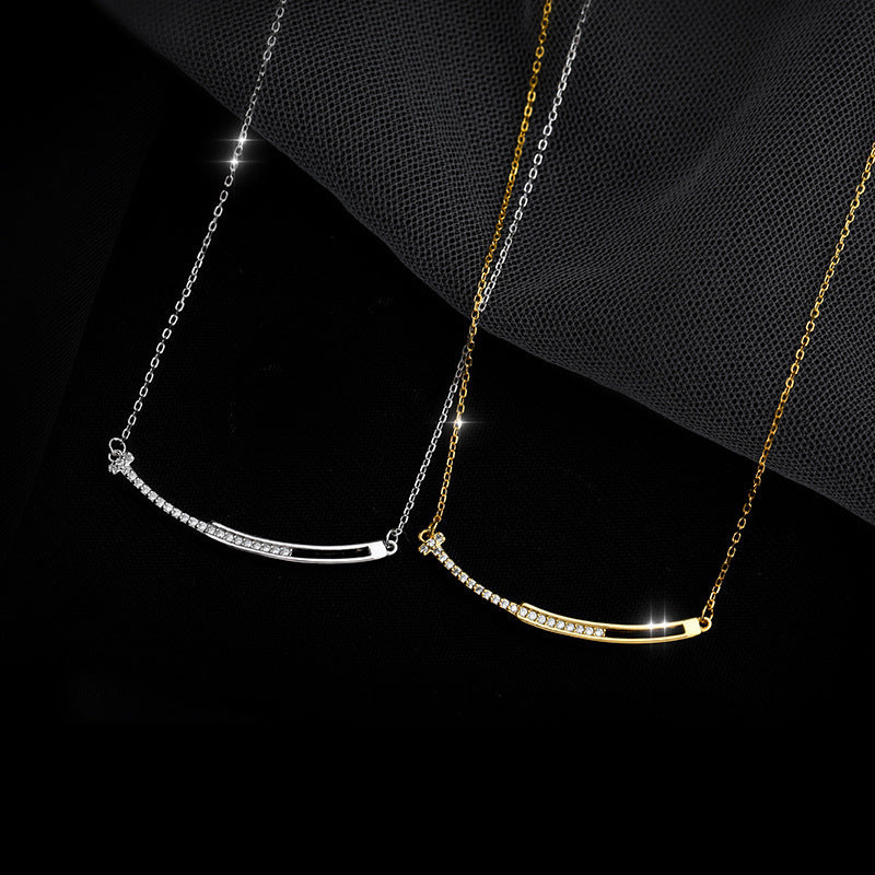 Women's Luxury High-grade Smiley Face Diamond Inlaid Clavicle Chain Necklaces