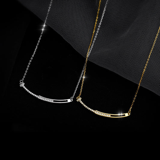 Women's Luxury High-grade Smiley Face Diamond Inlaid Clavicle Chain Necklaces