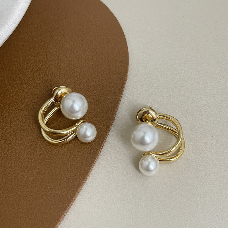 Women's Pearl Sterling Sier Style Geometric Fresh Earrings