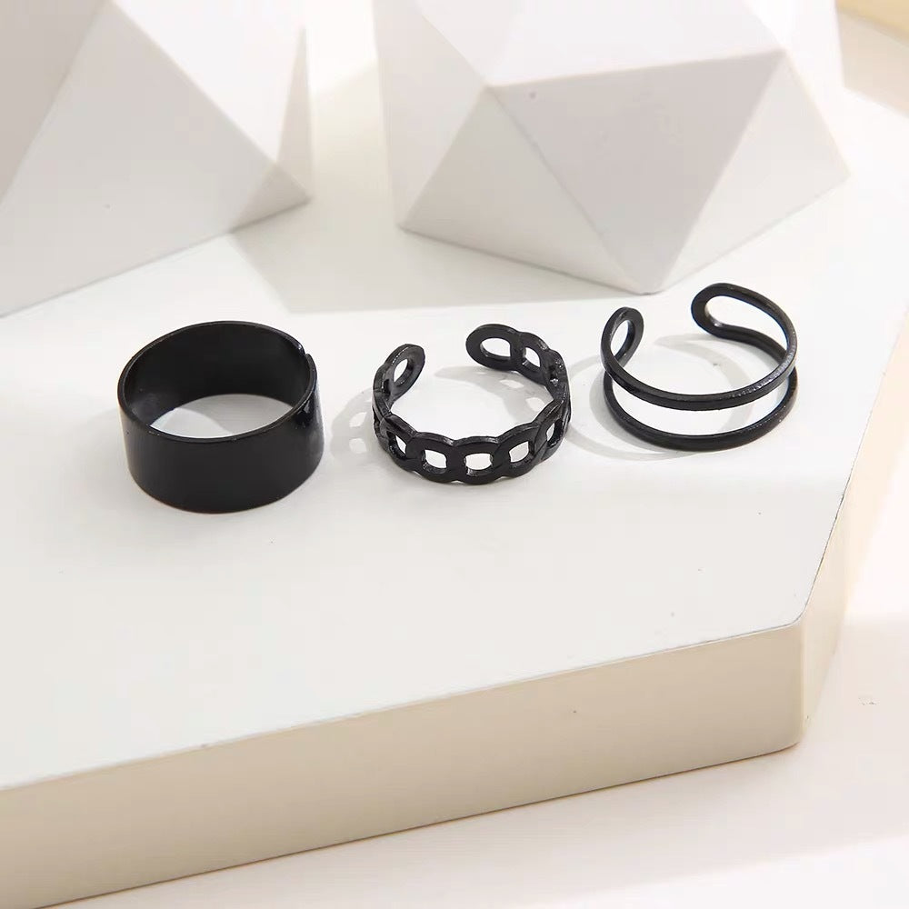 Women's Retro Style Three-piece Forefinger Joint Fashion Personality Rings