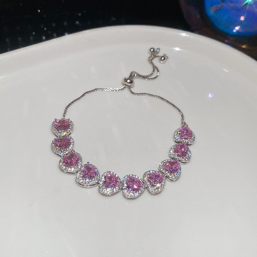 Sweet Pink Zircon Korean Artsy Light Bracelet