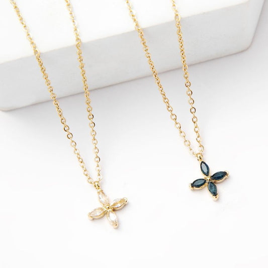 Women's Color Zirconium Four-leaf Clover Titanium Steel Gold Necklaces