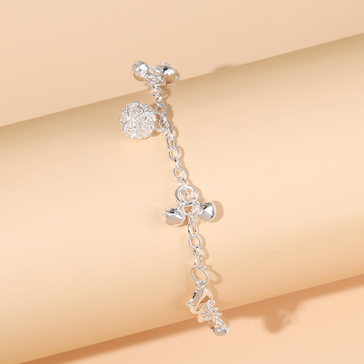 Women's Scenic Spot Imitation Sier Hollow Ball Bell Bracelet
