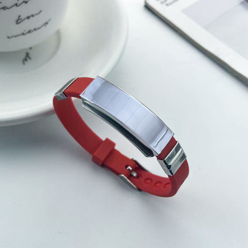 Titanium Steel Korean Style Personalized Lettering Gift Silicone Stainless Bracelet