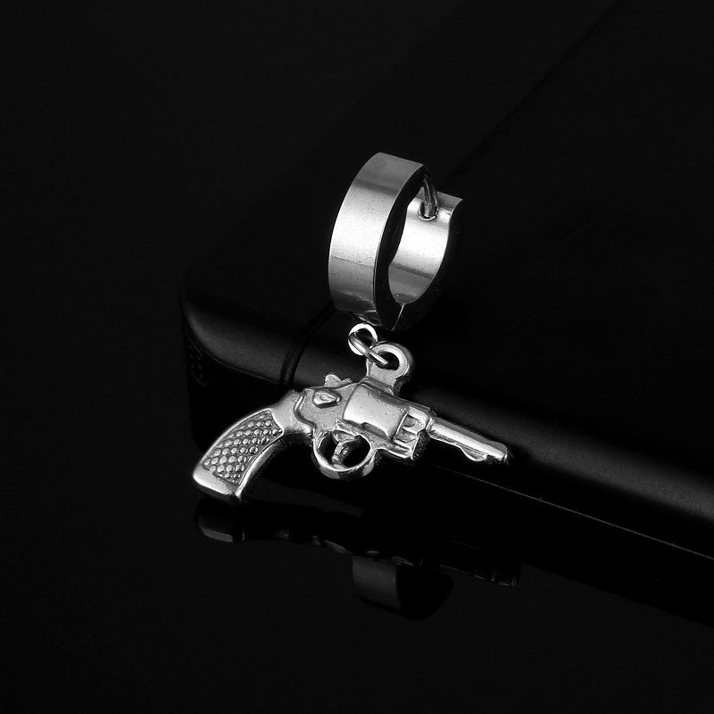 Men's Titanium Steel Punk Hip Hop Clip Nail Stainless Ear Buckle