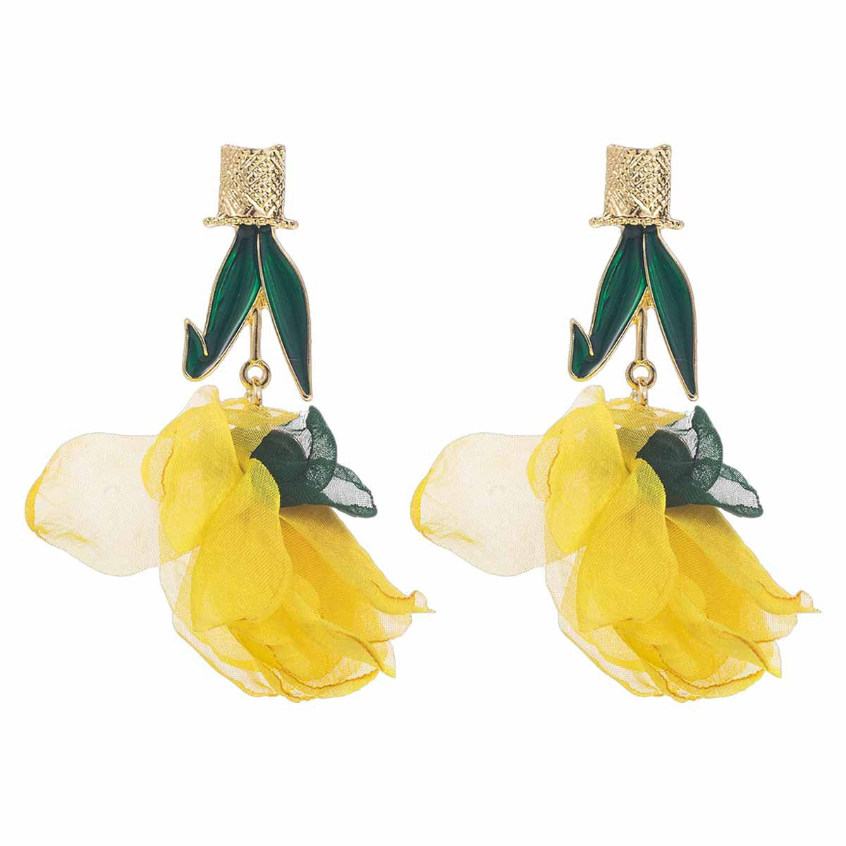 Women's Vacation Style Enamel Color Flower Pearl Light Luxury High-grade Earrings