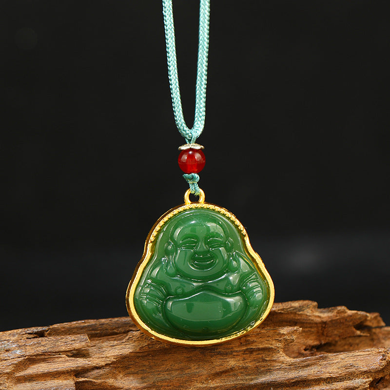 Women's & Men's Inlaid With Jade Buddha Beryl Sweater Pendants