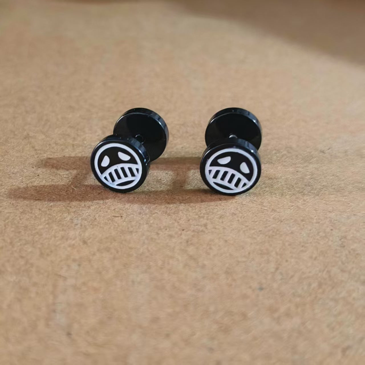 Women's & Men's Steel Smiley Face Ear Stainless Bone Nail Style One Earrings