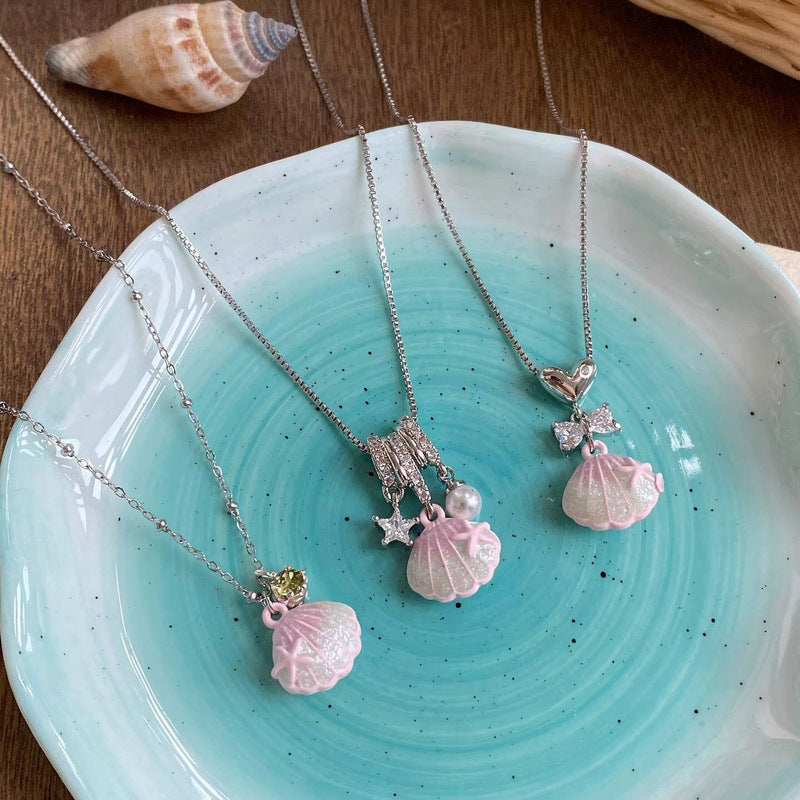 Pearl Oil Dripping Shell Light Luxury High-grade Sense Niche Sweet Necklace