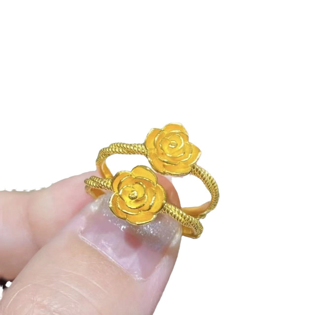 Women's & Men's Style Simple Flower Starry Meteor Shower Wide Rings