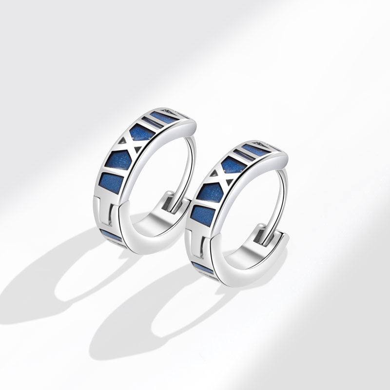 Men's Ear Clip Trendy Neutral Simple Stylish Blue Earrings