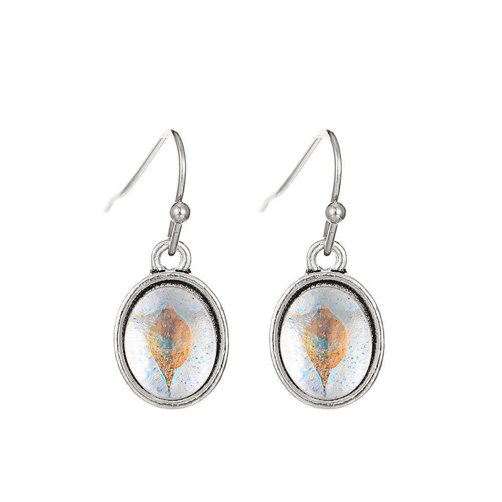 Water Drop Creative Topaz Colorful Gemstone Earrings