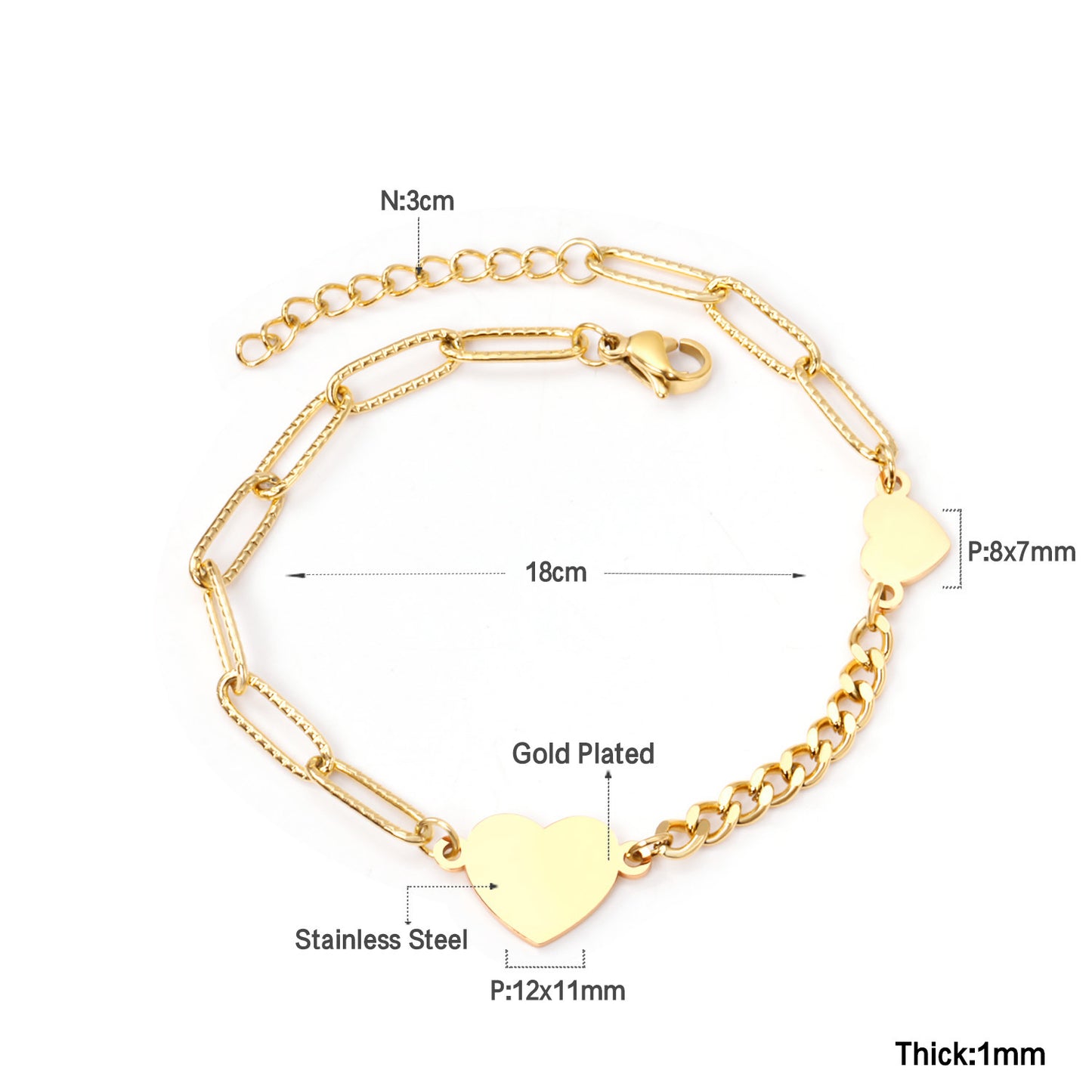 Women's Titanium Steel Personalized Creative Asymmetric Chain Bracelets