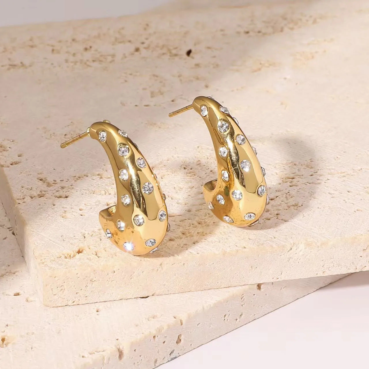 Steel Geometric French Retro Personality Titanium Earrings