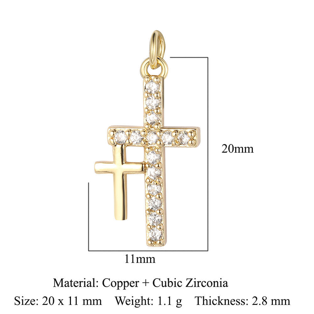 Star Moon Copper Zircon Ornament Accessories Lightning Eye Pendants