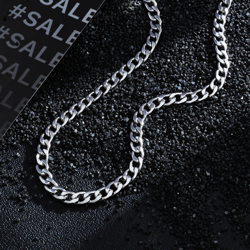 Women's & Men's Fading Cuban Link Chain Hip Hop Versatile Stainless Necklaces