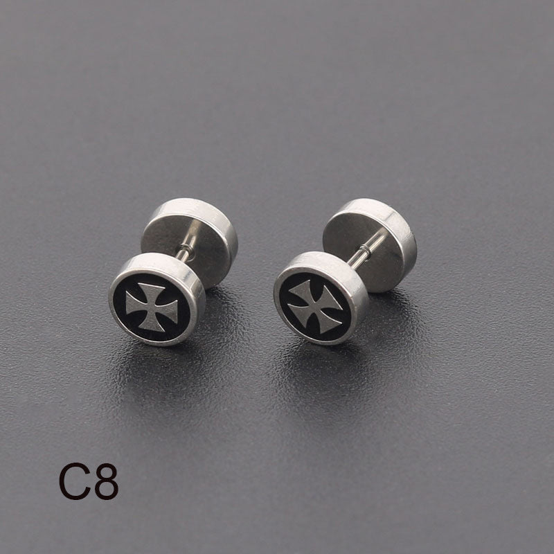 Bilateral Epoxy Titanium Steel Ear Drip Bone Fake Extender Earrings