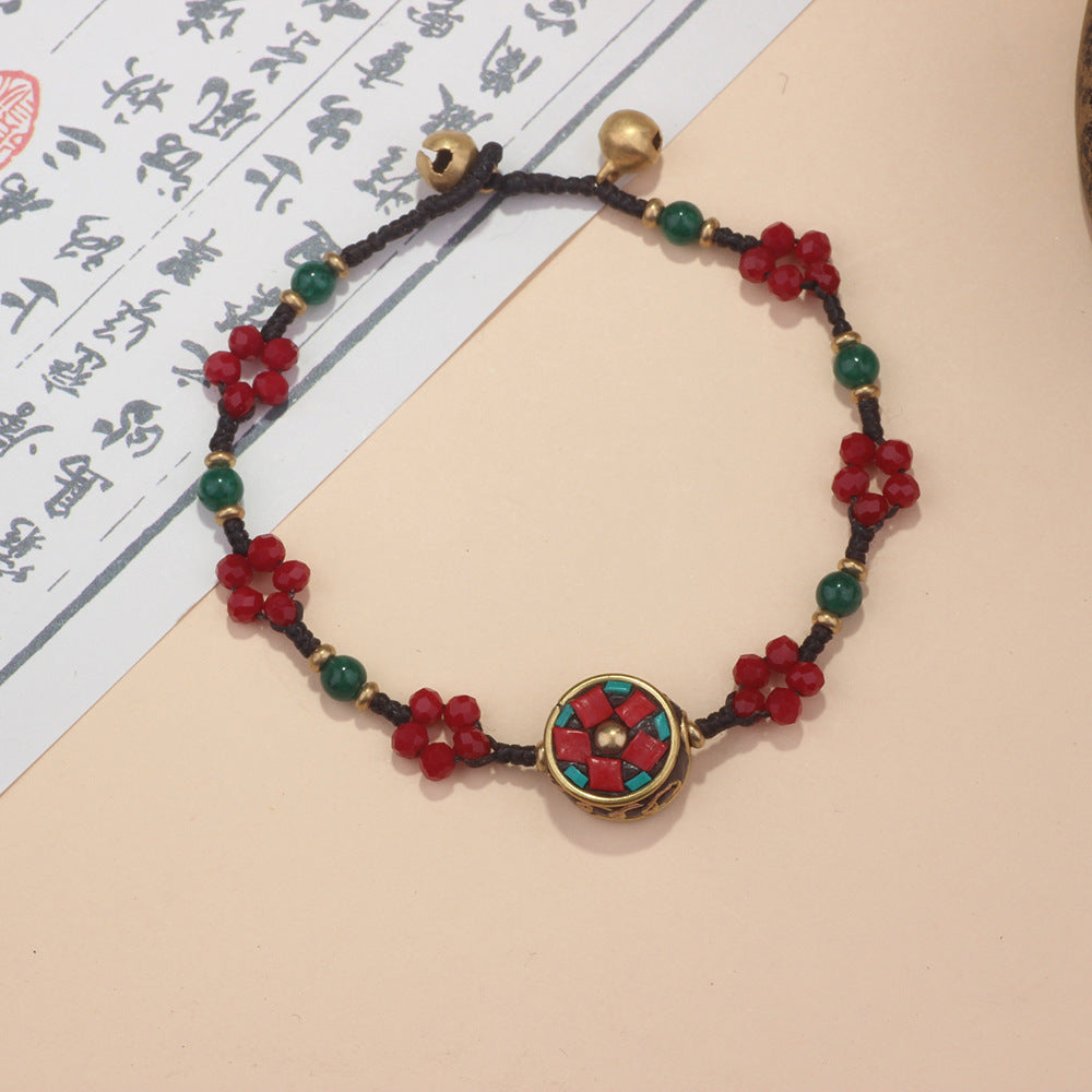 Women's & Men's Nepal Flower Carrying Strap Summer Tourist Scenic Spot Bracelet