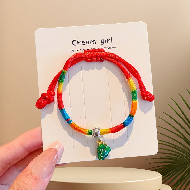 Women's & Men's Colorful Braided Rope Thread Design Simple Bracelet
