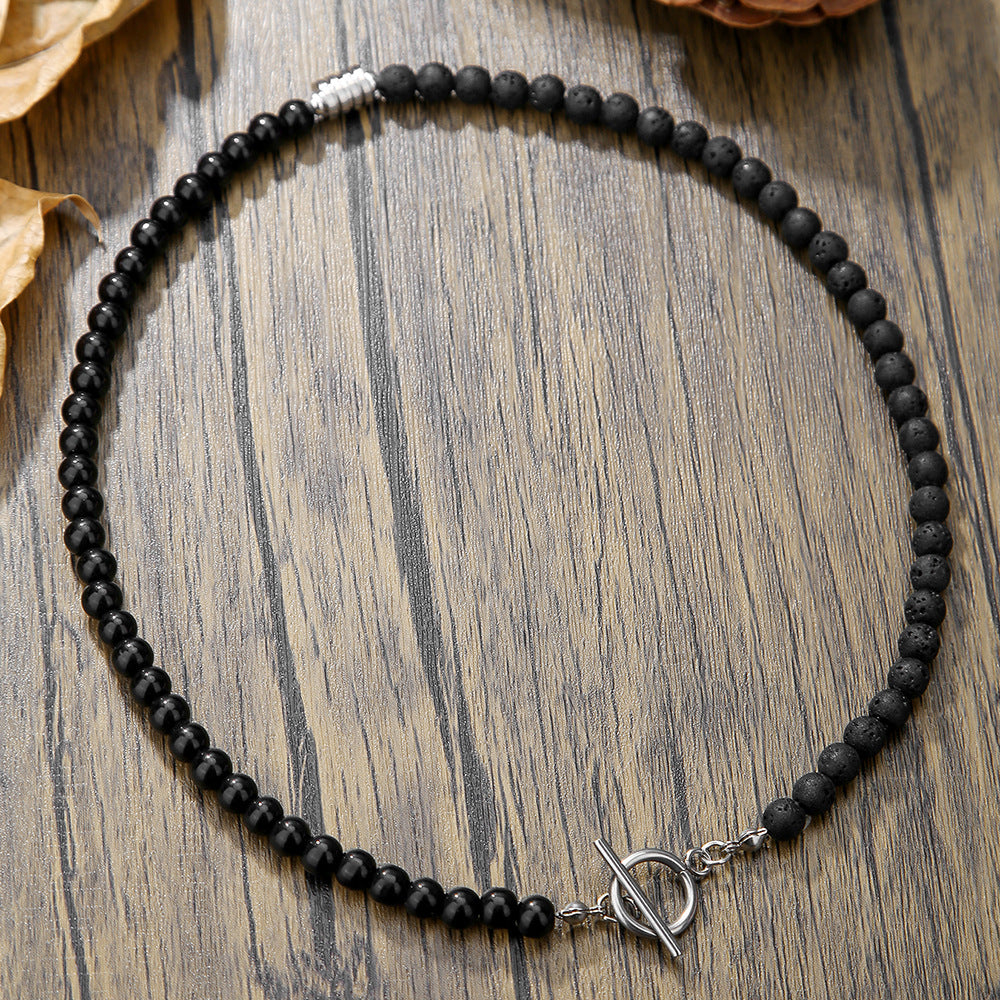 Men's Fashion Punk Frosted Stone Chain Combination Bracelets