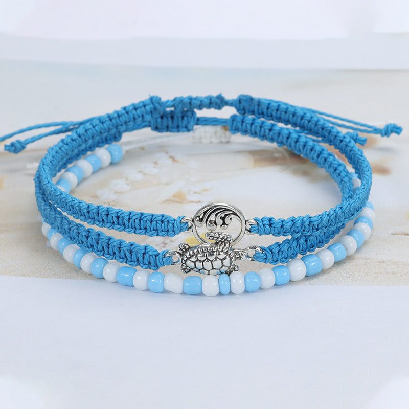 Line Braided Anklet Turtle Surfing Foot Bracelets