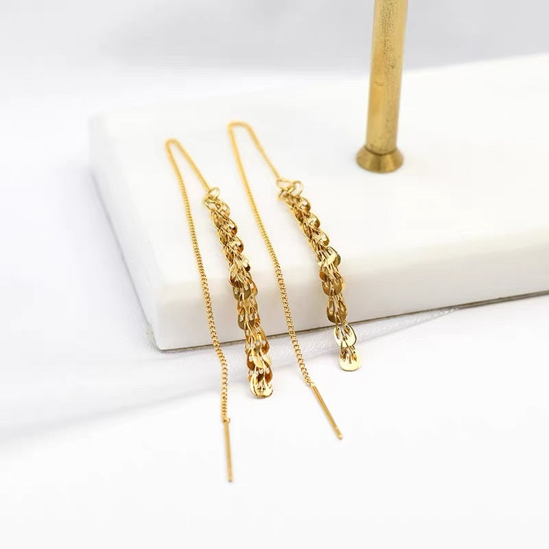 Women's Korean Style Long Fringe Phoenix Tail Light Ear Line