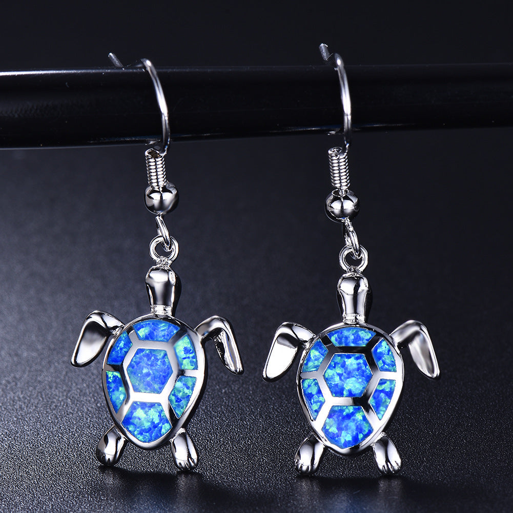 Innovative Women's Marine Turtle Cute Compact Earrings