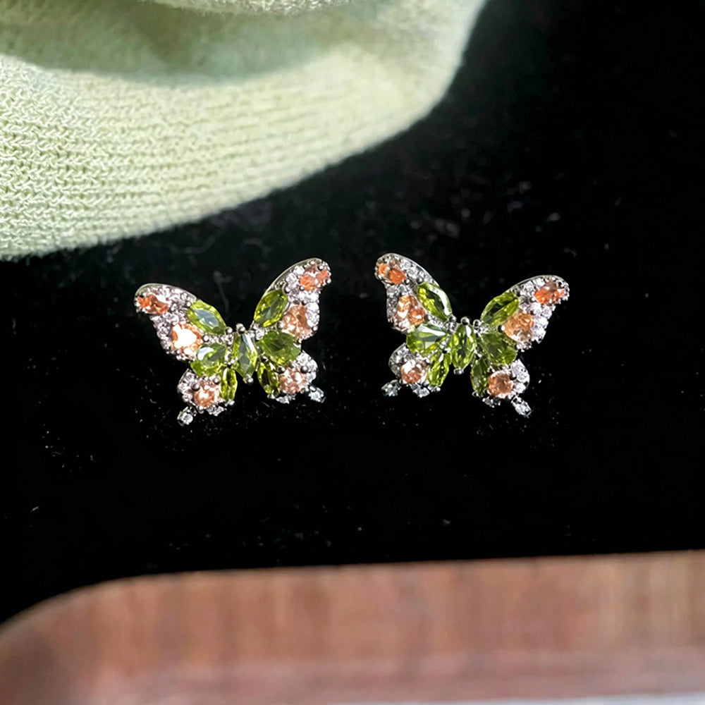 Butterfly For Sparkling Versatile Simple Compact Stud Earrings