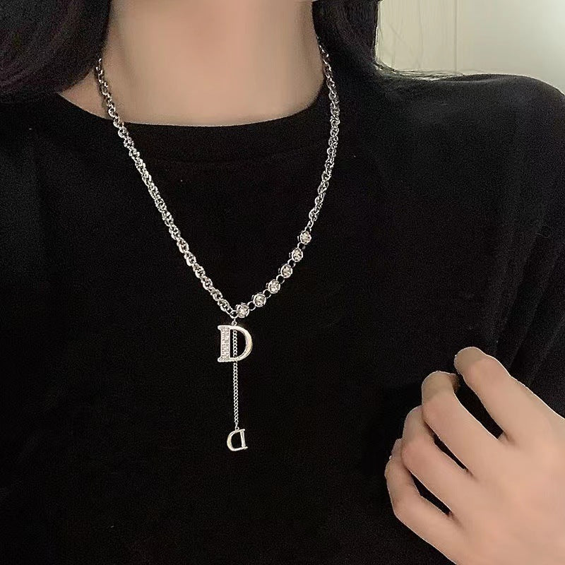 Women's Zircon Letter Decorative Light Luxury Cold Style High-grade Necklaces