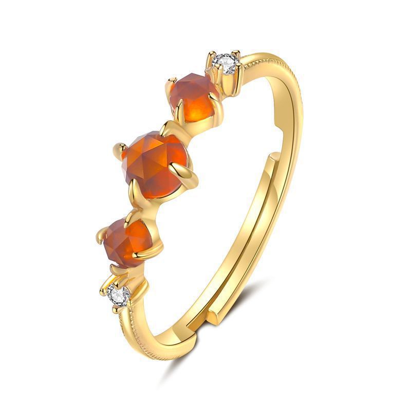 Women's Fantasy Orange Garnet High-grade Retro Temperament Rings