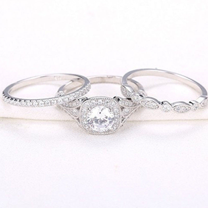 Inlaid Eight Hearts Arrows Full Diamond Ring