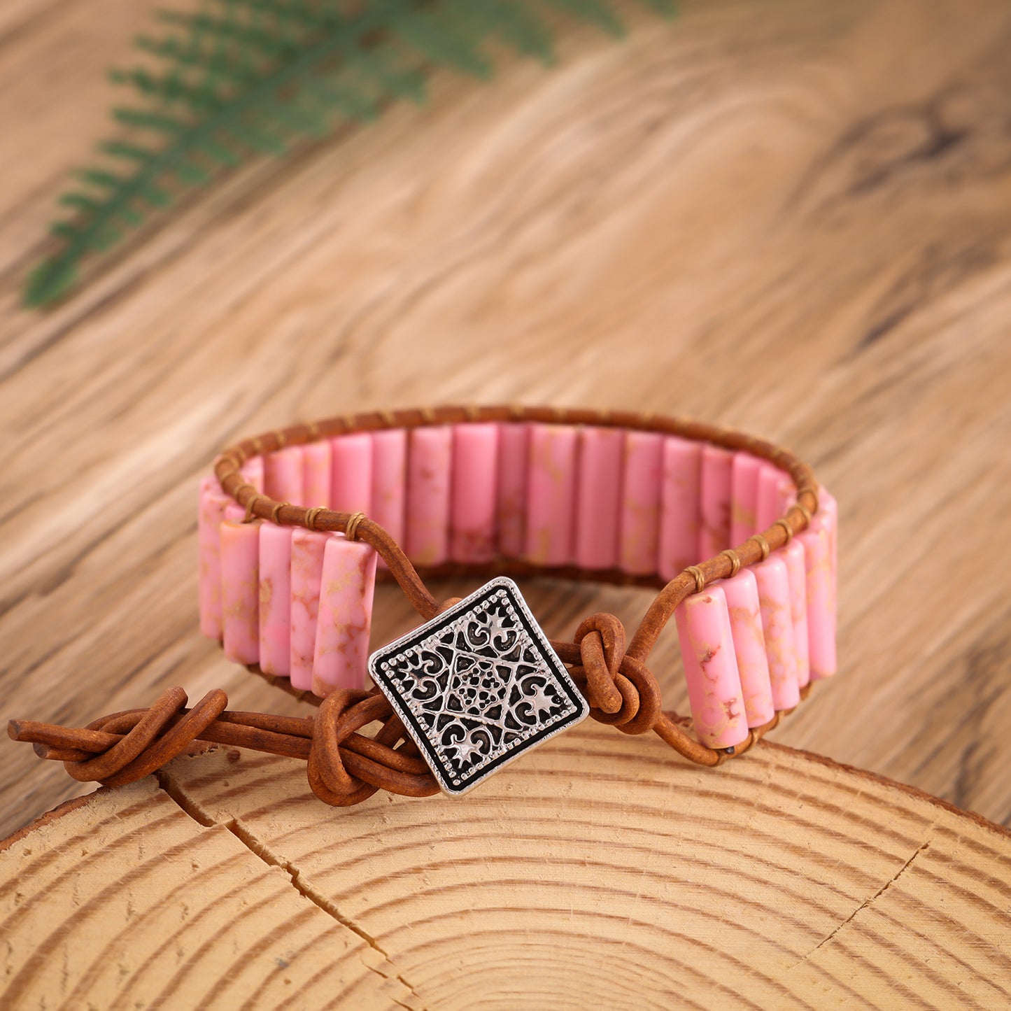 Natural Stone Imitated Handmade Woven Leather String Bohemian Bracelets