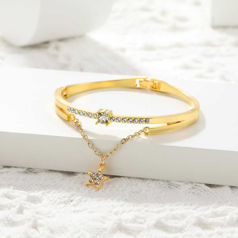 Lady Temperament Five-pointed Star Diamond Rose Bracelets