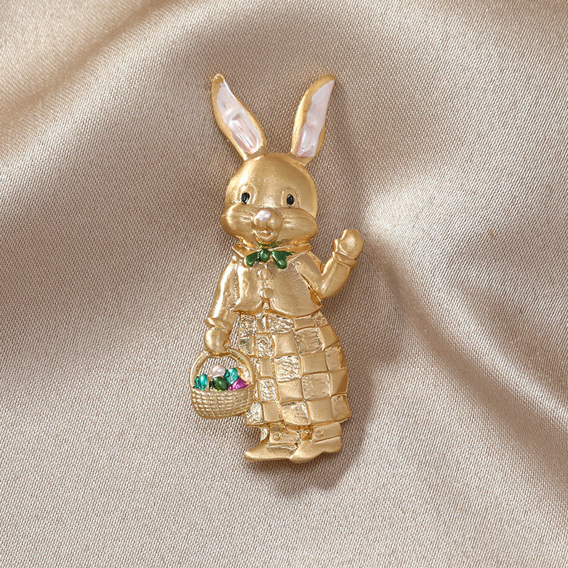 Rabbit Brooch Retro Animal Pin Cute Female Bag Brooches