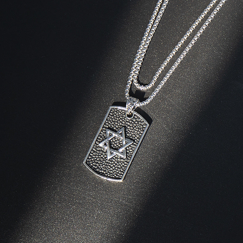 Men's Hop Trendy Cool Letter Korean Style Sweater Chain Necklace