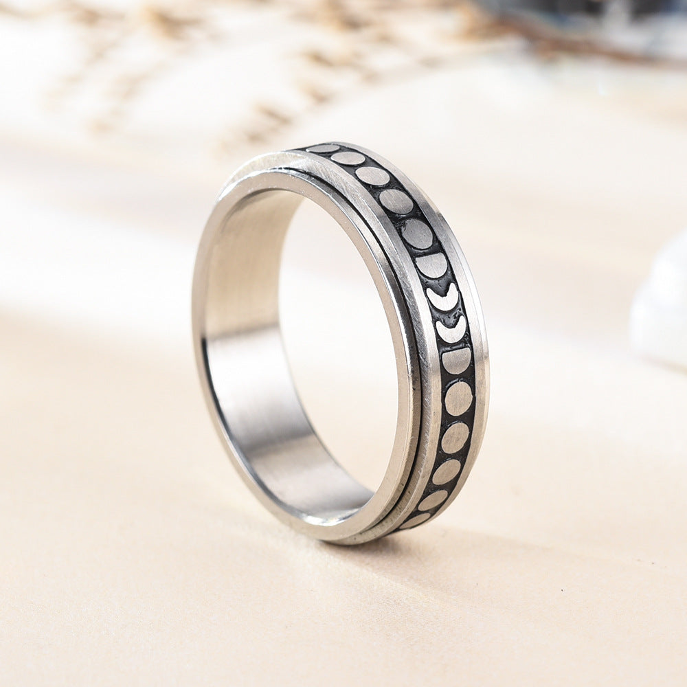 Dot Titanium Steel Can Be Rotatable Rings