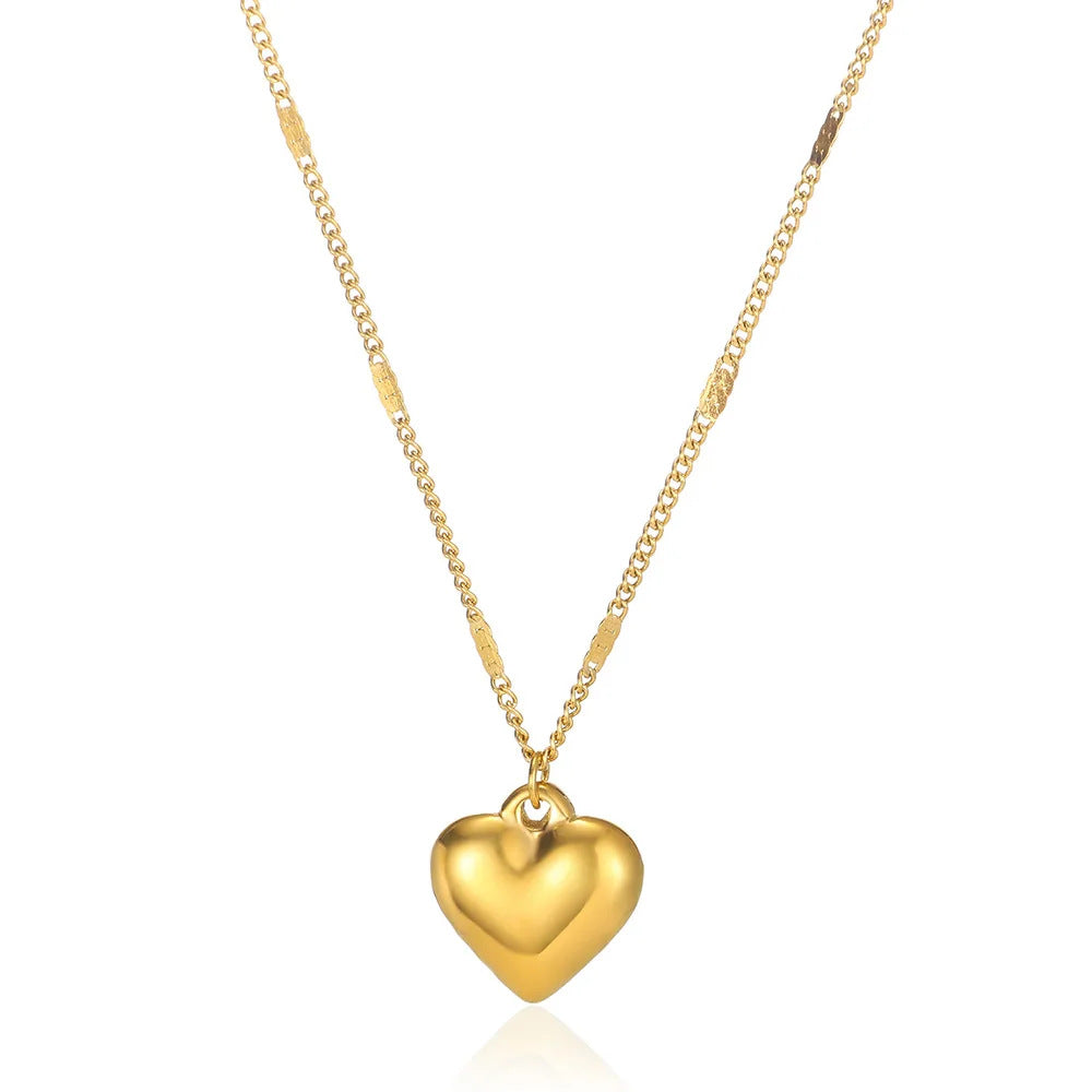 Simple Fashion Gold-plated Peach Heart Clavicle Chain Heart-shaped Necklace