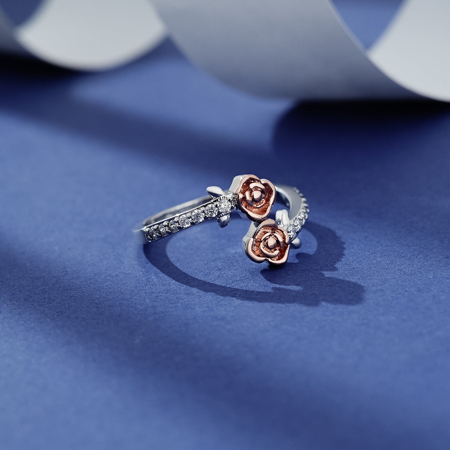 Light Luxury Temperament Rose Color Separation Female Fashion Index Finger Rings
