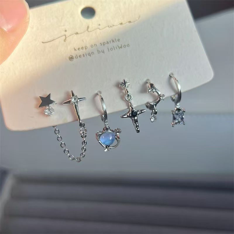 New Women's High-grade Design Butterfly Combination Stud Earrings