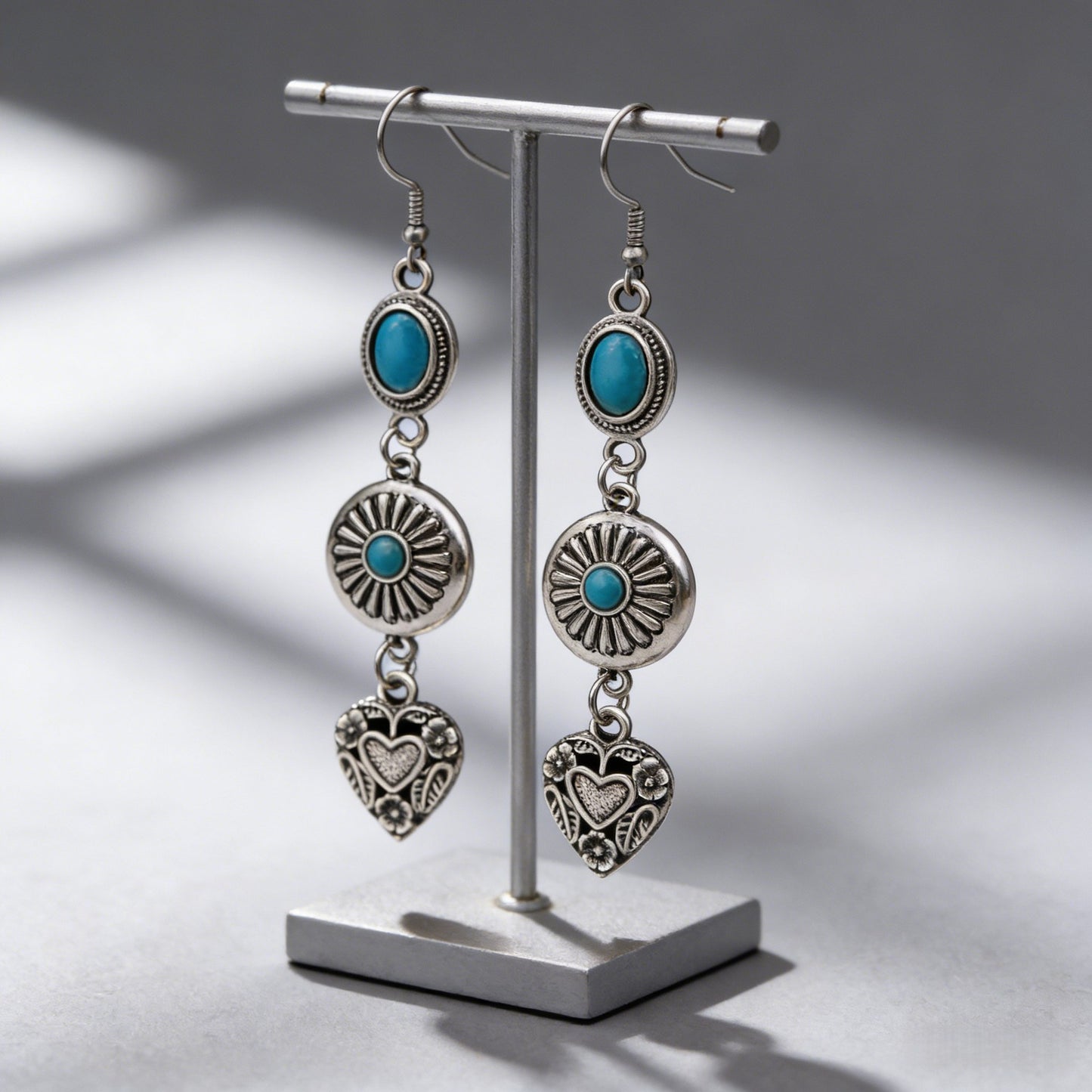 Women's Multiple Options Bohemian Ethnic Turquoise Eardrops Combination Earrings